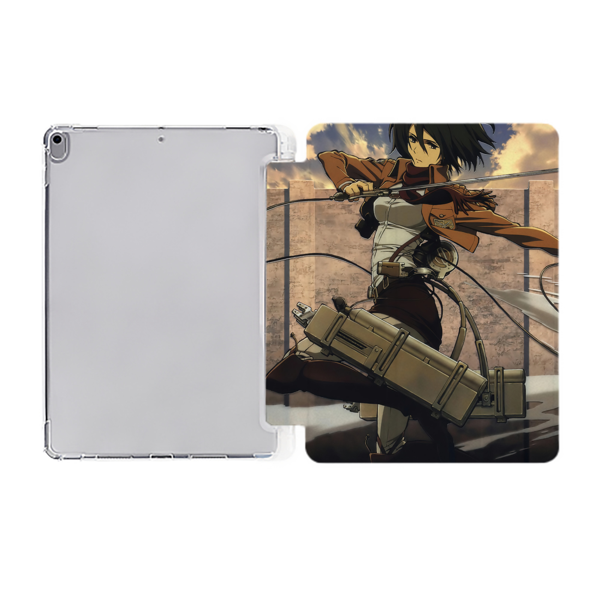 （画像用） 進撃の巨人 Attack on Titan IPad ケース ペン収納付き 三つ折りスタンド PUレザー×シリコン 対応機種9.5/10.5/10.9インチ